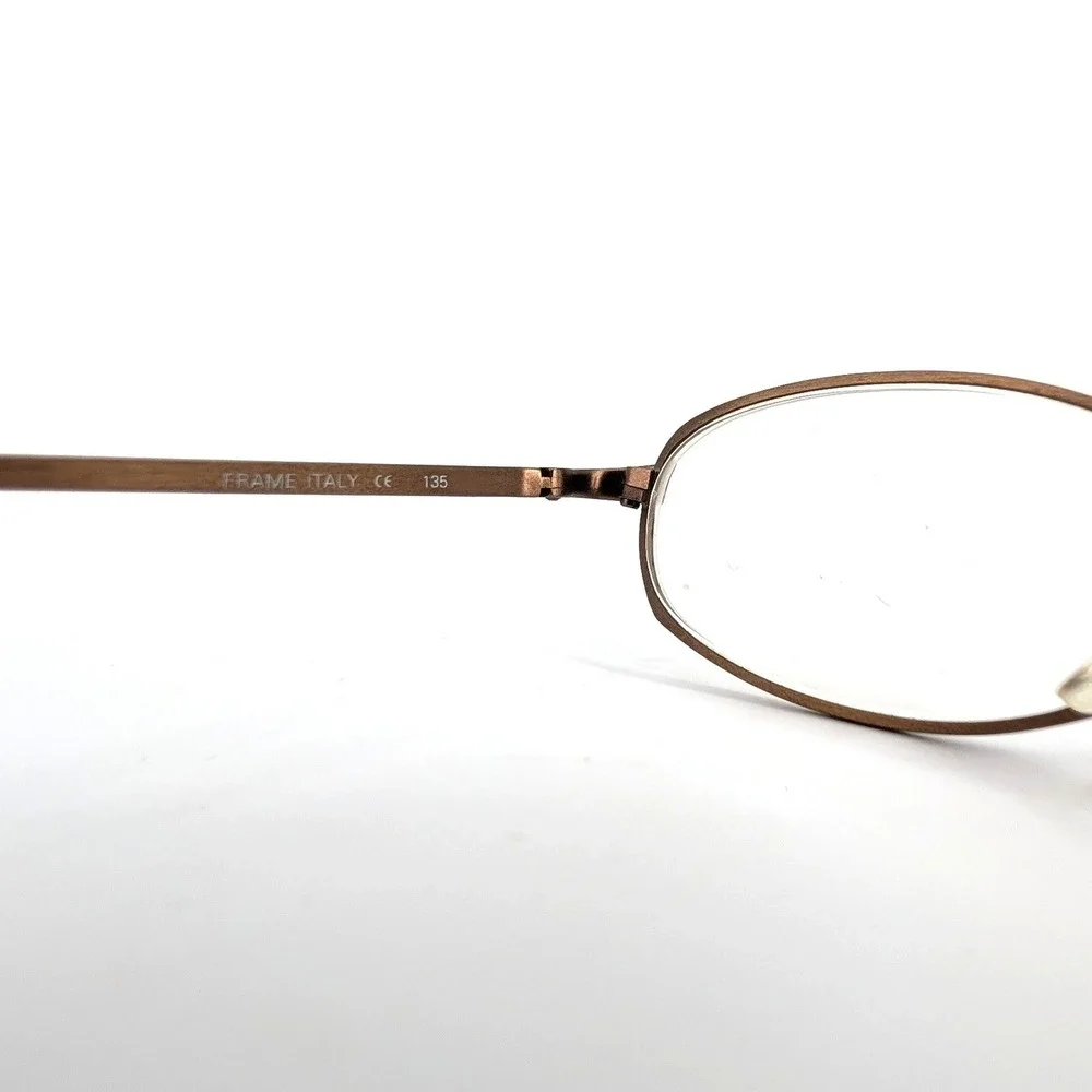 Calvin Klein‎ 346 Oval Metal Eyeglasses Bronze Y2K 90s Italian Made 46-21-135
